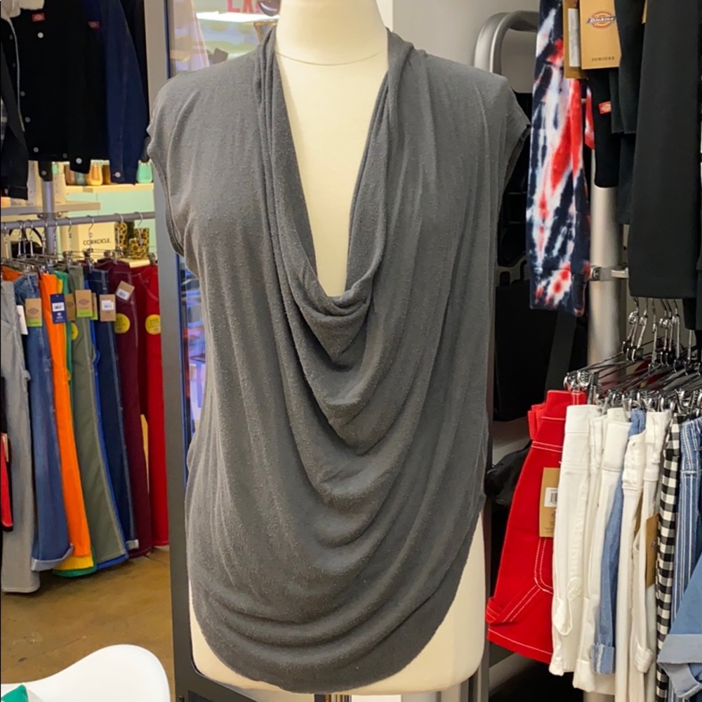 Helmut Lang Low Scoop Top 100% Distortion Silk